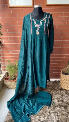 Original Delhi Boutique Stitched 3pcs _ Sea Green 